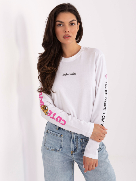 Biała bluzka z nadrukiem na plecach SUBLEVEL