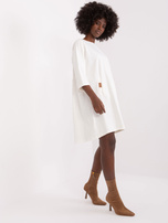 Hurt Ecru luźna sukienka na co dzień z bawełny Dalenne