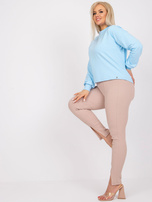 Jasnoniebieska bluza plus size z długim rękawem Florentia