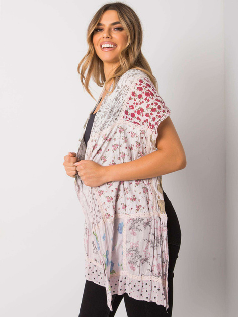 Jasnoróżowa chusta bawełniana z nadrukiem