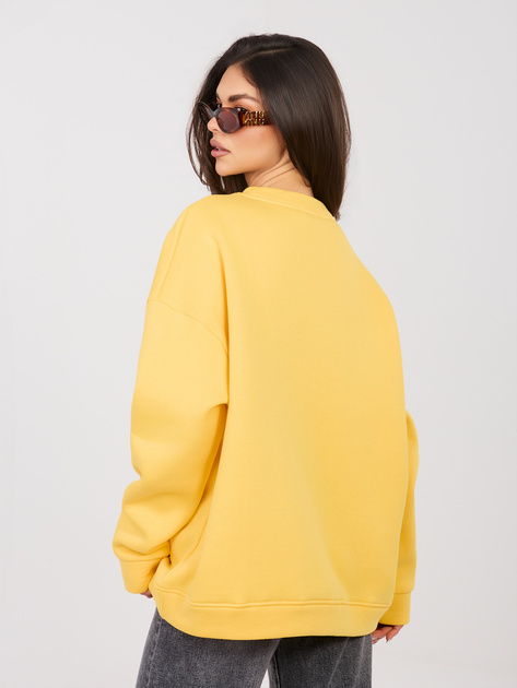 Żółta dresowa bluza oversize z ociepleniem RUE PARIS