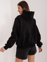 Hurt Czarna dresowa bluza oversize z kapturem  