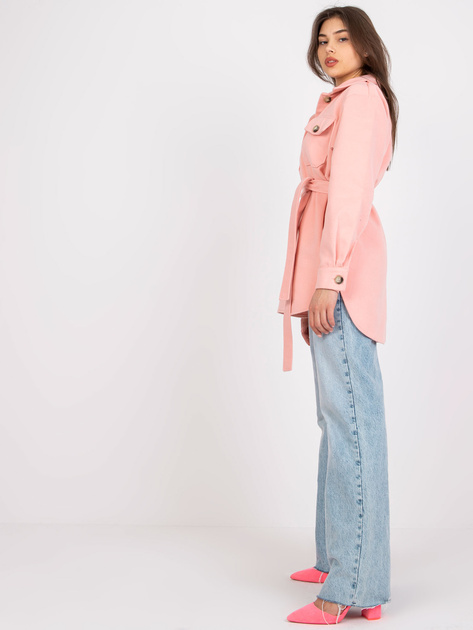 Różowa długa koszula z paskiem Olesia