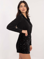 Hurt Czarne eleganckie spódnico-spodenki z cekinami