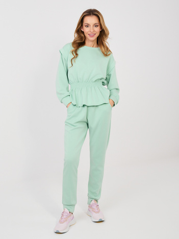 Pastelowy zielony  komplet z miękkiego materiału RUE PARIS 