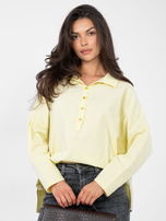 Helles gelbes Cord-Oversize-Shirt.