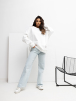 Ecru bluza basic o kroju oversize RUE PARIS 