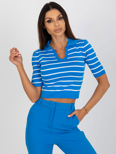Hurtownia online Niebieska damska bluzka polo w paski