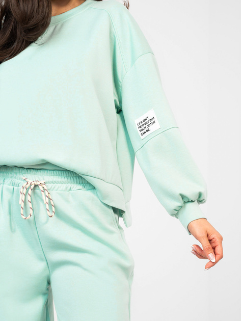 Miętowy damski komplet ze spodniami typu jogger