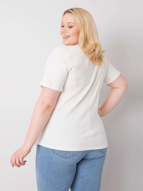 Ecru bluzka plus size prążkowana Stella