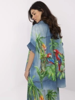 Niebieska damska koszula oversize od kompletu