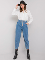 Niebieskie spodnie mom jeans Cortona