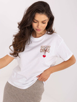 Biały damski t-shirt z nadrukiem SUBLEVEL 