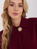 Bordowa damska koszula z poduszkami na ramionach