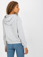 Hurtownia Szara melanżowa rozpinana bluza basic z kapturem