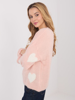 Jasnobrzoskwiniowy sweter z domieszką wełny