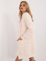 Hurt Jasnobeżowy damski kardigan z kieszeniami