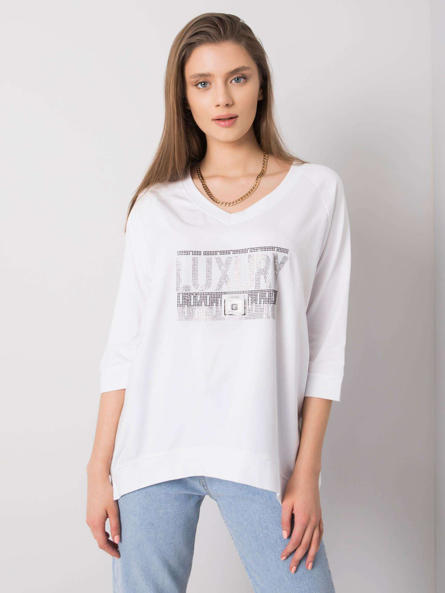 Weiße Bluse mit Applikation Tinsley.
