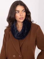 Granatowy zimowy komin damski