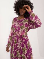 Hurt Fioletowa sukienka wieczorowa z błyszczącą nitką