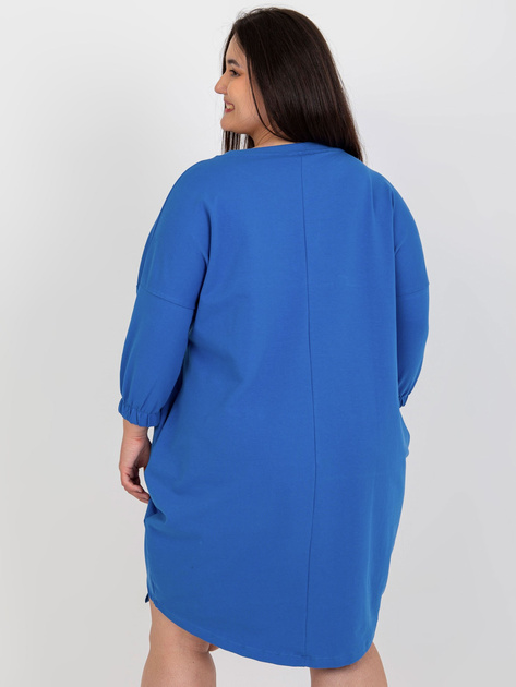 Hurt Ciemnoniebieska asymetryczna sukienka plus size