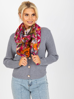 Hurtownia Ciemnoróżowa wzorzysta chusta z bawełny