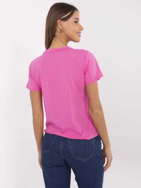 Różowy bawełniany t-shirt z napisem