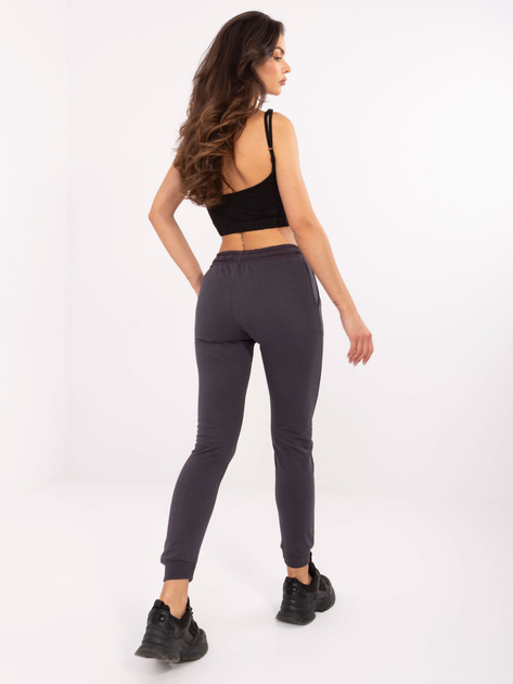 Hurt Grafitowe dresowe spodnie basic z wysokim stanem