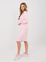 Pastelowa różowa dresowa sukienka oversize RUE PARIS 