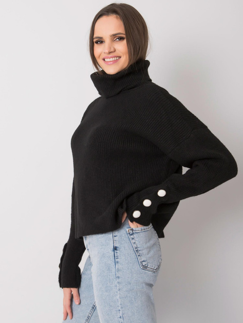 Czarny sweter golf damski Emrie RUE PARIS