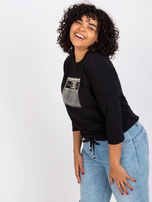 Czarna bluzka plus size na co dzień z bawełny Rosie 