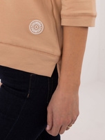 Hurt Camelowa bluzka basic o kroju oversize 