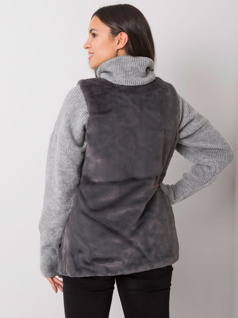 Grafitowa kamizelka futrzana damska Loxxley