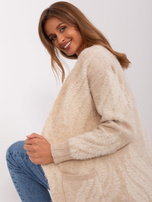 Hurt Jasnobeżowy miękki kardigan z kieszeniami