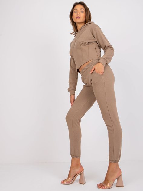 Beżowy komplet dresowy ze spodniami Neele