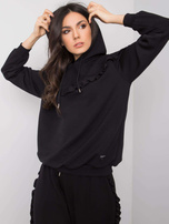 Czarny komplet z falbankami Chriss RUE PARIS