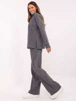 Hurt Ciemnoszary damski komplet z prostymi spodniami 