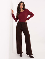 Bordowa bawełniana bluzka w prążek   