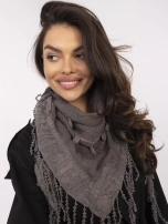 Ciemnoszara trójkątna chusta z bawełny