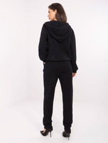 Czarny komplet alpaka z bluzą z kapturem