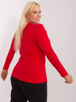 Hurt Czerwona bluzka plus size z okrągłym dekoltem