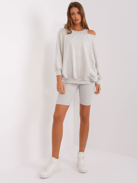 Hurt Jasnoszary melanżowy komplet casualowy z bawełny