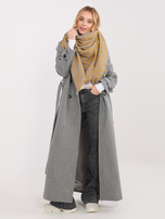 Szaro-żółty szal w geometryczny wzór