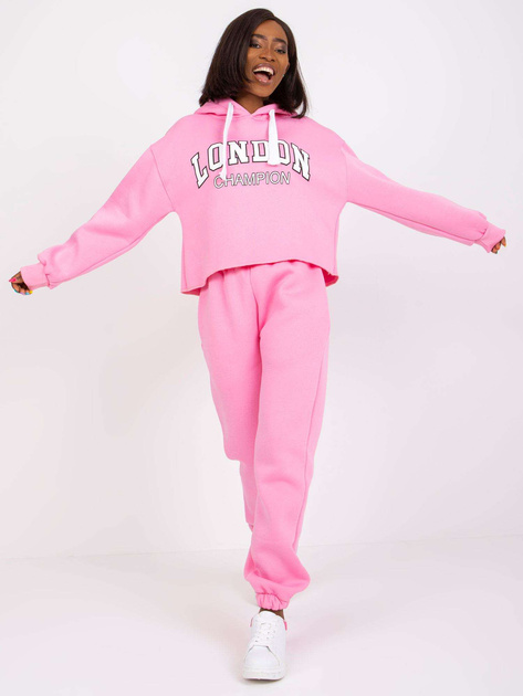 Różowy komplet dresowy z kapturem Laraina