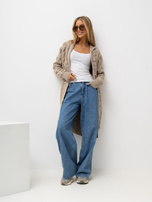 Dunkelbeige Damen-Kapuzenjacke.