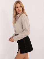 Hurt Jasnobeżowa sztruksowa koszula oversize z bawełny SUBLEVEL