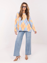 Jasnoniebieska dresowa bluza oversize w romby