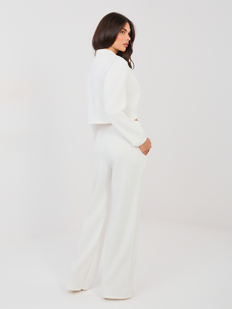 Ecru komplet z dwurzędową marynarką RUE PARIS