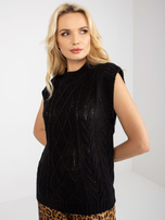 Hurt Czarna kamizelka dzianinowa w warkocze SUBLEVEL   