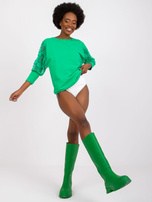 Zielona bluzka z koronkowymi rękawami Hawana RUE PARIS